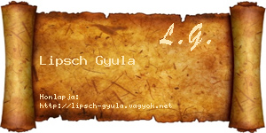 Lipsch Gyula névjegykártya